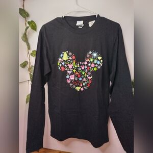 Disney Christmas Adult Small Long Sleeve Black Shirt